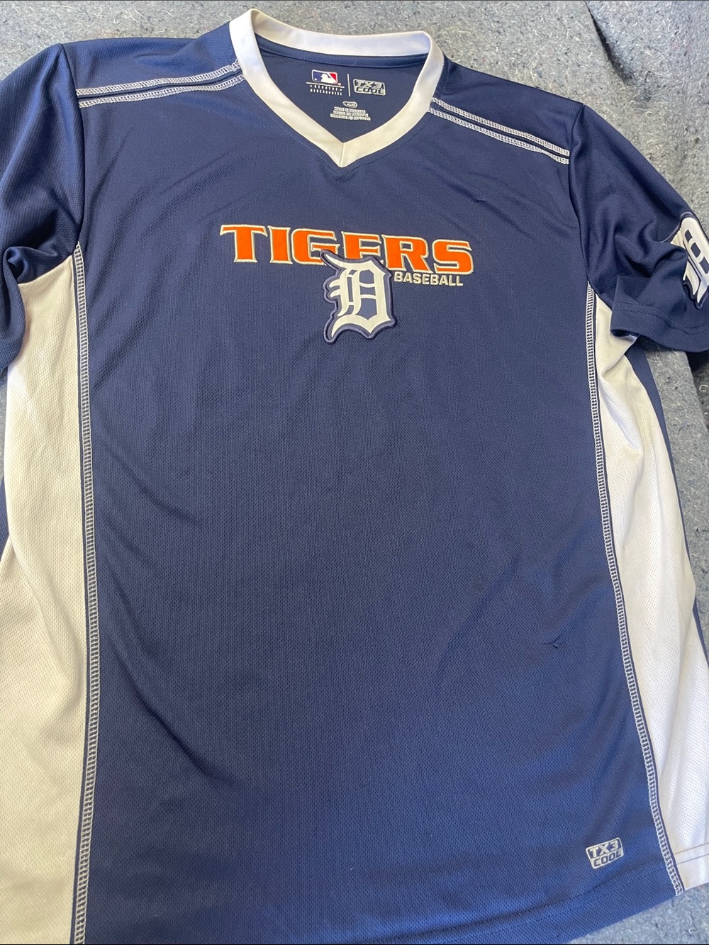 Genuine Merchandise Navy, White & Orange Tigers Baseball Jersey